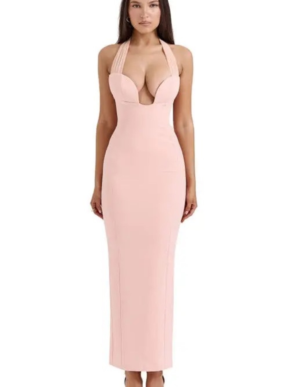 House of CB GIANINA Sorbet Crepe Halter Maxi Dress